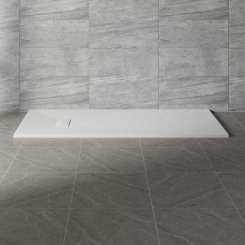 NRG 1700x700mm White SMC Rectangle Shower Tray Slip-Resistance Bathroom Shower Enclosure Base Tray