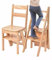 Holz 4 Stufen Leiter Stuhl - Tragfähigkeit 330ib Klappbarer Bibliotheksleiter Aus Massivholz Trittleitern Trittstuhl Faltbarer 4-Stufen-Hocker Zweizweck Tragbarer Stehleiter,Wood-37 * 47 * 90cm