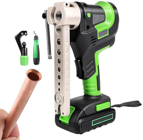 pealiritansemen Electric Expander Tool, Handheld Electric Copper Flare Tool For Appliance Repair, Powered By 2000 Mah Battery, With Cutter & Deburrer, For Soft Copper/Brass Pipes