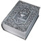 ASHSDI Schmuckaufbewahrung Vintage-Schmuckkästchen Buchform Schmuckkästchen Behälter Silber Metall Antik Für Ring Ohrringe Halskette Aufbewahrung Organizer Schmuckschatulle Schmuckschrank(A)
