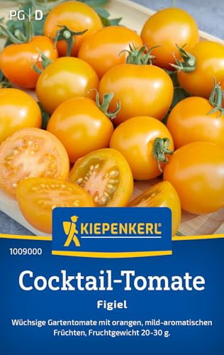 Kiepenkerl Cocktail-Tomatensamen Figiel 1009000 - wüchsige Gartentomate - orangene Sorte - mild-aromatisch - Saatgut, Samen Gemüse, Tomatenpflanzen
