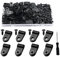 100 Stück 5.3mm (3/16 Zoll) Nylon R-Type Kabelhalter, R Typ Cable Clip Drahtklemme mit 100 Stück Schrauben, für Drahtmanagement (Mit 1 Schraubendreher, Schwarz)
