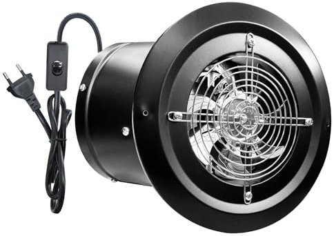 150mm Extractor Ventilador Redondos Extractor de Aire 480m³/h con Salida por Correa Robusto Ventilador Metálico de Pared para Cocinas, Garajes, Almacenes, Talleres y Sótanos