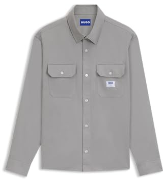 HUGO Men's Ekynone Shirt, Open grey, XS