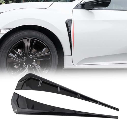 HLTTXS 2 Stück Aufkleber für seitliche Lüftungsschlitze für Lexus NX NX350 NX250 NX350H NX450H, Zier Aufkleber für Blattbretter, ABS Luftauslassaufkleber,A/Black