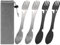 4 Pièces Cuillère Fourchette de Camping, Cuillère à Fourchette Multifonctionnelle en Acier Inoxydable, Cuillère à Soupe en Acier Inox 5 en 1 Couvert pour Camping, Randonnée, Activités de Plein Air