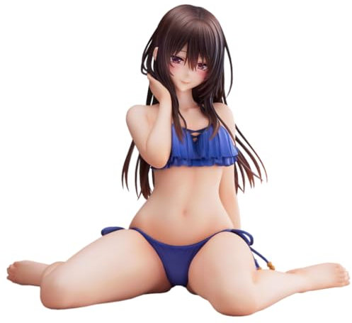 Anime Illustration Minazumi Kasane Girl Figurine Original Malerei Figur, Sitzende, Badeanzug Look, Gesicht austauschbar, 15cm, PVC Modell Deskto Dekoration Geschenk Sammlerstück