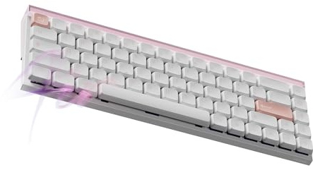 MelGeek MADE68 Air Wired Keyboard, Hall Effect Magnetic Switch Low-Profile Gaming Keyboard (Pink)