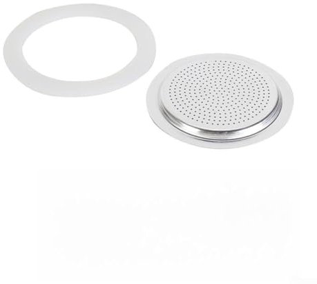 Bulevisiter Pot Gasket, Silicone Rubber Gasket, Replacement Seal Includes Seal Gaskets and Filter, Coffee Maker Accessory, Espresso Pot Part, Stove Top for Stovetop Coffee Make(1 cup+sieve)