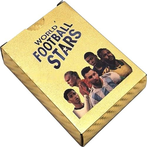 Yoimckay 55 Pièces Football Stars Jeu de Cartes édition dorée, Cartes de Football de la Coupe du Monde de Football, Cartes à Collectionner, pour Fans, Enfants, Adolescents et Adultes