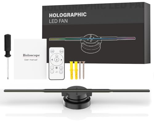 3D Hologram Fan 43CM,3D Holographic Fan with WiFi,244 Highlight LEDs and 2000 cd/m² Brightness,3D Holo,3D Holographic Projector for Store Display,Events,Exhibition