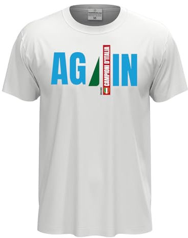 fratelliditalia.org T-shirt 4 Scudetto Napoli campione dItalia 2025 Unisex Maglia cotone AGAIN celebrativa Colore A1 Taglia XXXL