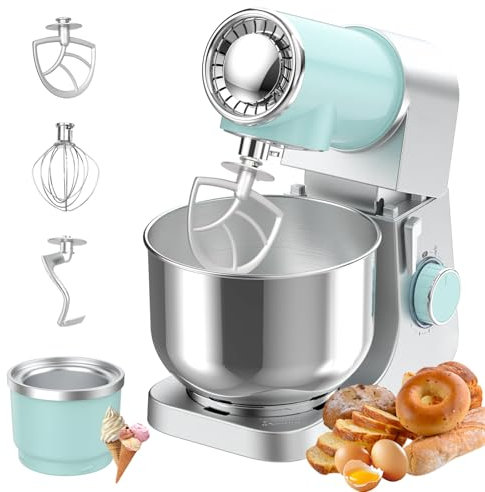 Stand Mixer, 1500W 6.5L Kitchen Food Mixer, 7 Speed with Ice Cream Maker, Milkshake Machine for Adults, Can Make Ice Cream&Dough& Mix Food& Whip Egg Whites/Cream/Butter Chef Machine