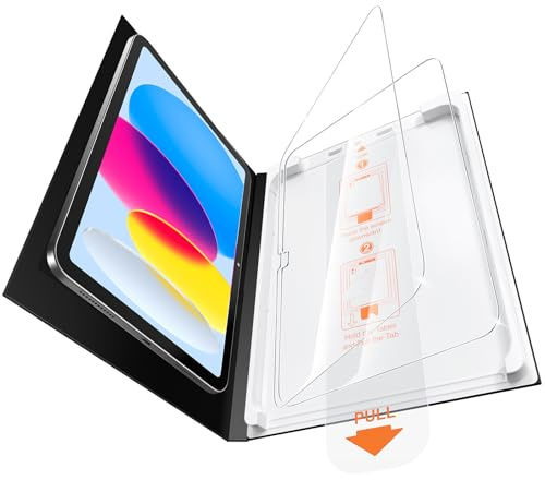 Guretok 2 Stück Schutzfolie für iPad A16 11./10. Generation 11''/10,9'' | mit Einfacher Anbringungsschale, 9H+ Härte, Bruchfest, Kratzfest, HD-Klarheit, Blasenfrei Panzer Schutz Glas Folie