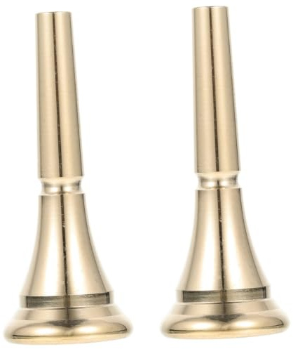 SUPVOX 2 Stück Reines Messing Horn Mundstück Ersatzteil Hochwertiges Zubehör Glatte Oberfläche Kompatibel für Waldhorn Musiker