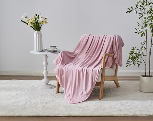 GC GAVENO CAVAILIA Soft Blankets For Adults Kids - Cooling King Size Blanket 200x220 Cm - Thermal Blanket Camping - Travel, Sofa Fleece Throw Blanket - Keep You Cool and Comfortable - Pink