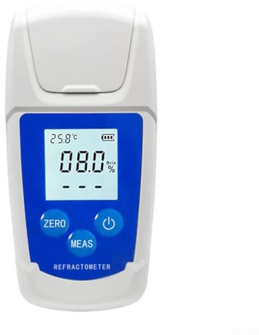 Medidor digital de azúcar con rango de 0-32% y 0-55%, probador de azúcar de alimentos impermeable con compensación automática para uso en la industria de alimentos y bebidas (0-32%)