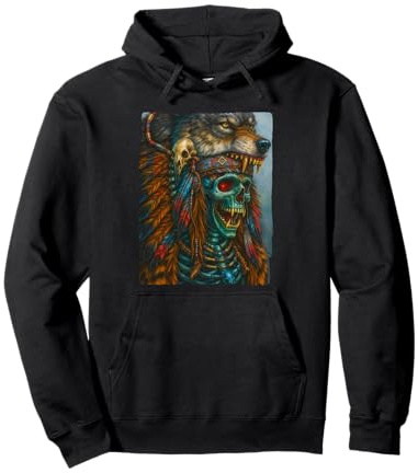 Coiffe de Loup Indien - Guerrier en Chef Sweat à Capuche