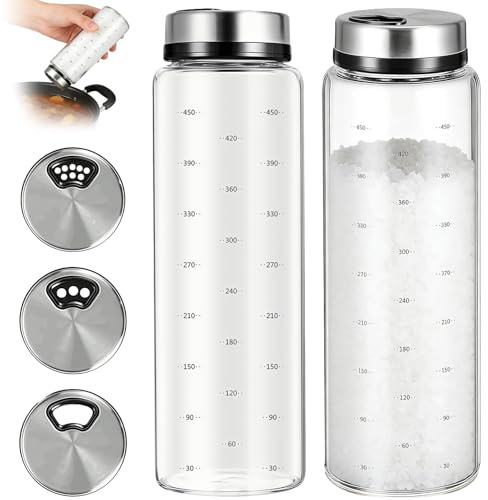 2er Set Gewürzstreuer 500ml, salzstreuer mit deckel, für Küche, Esszimmer