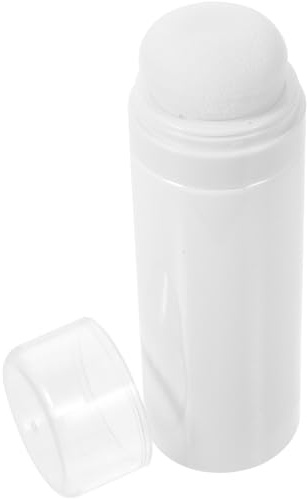 Babypuderbehälter mit Puderquaste 120g, Kunststoff Weiß | Integrierter Quaste, Hygienische Aufbewahrung, 14,8x4,8x4,8 CM, für Alltag und Unterwegs Zufällige Farbe