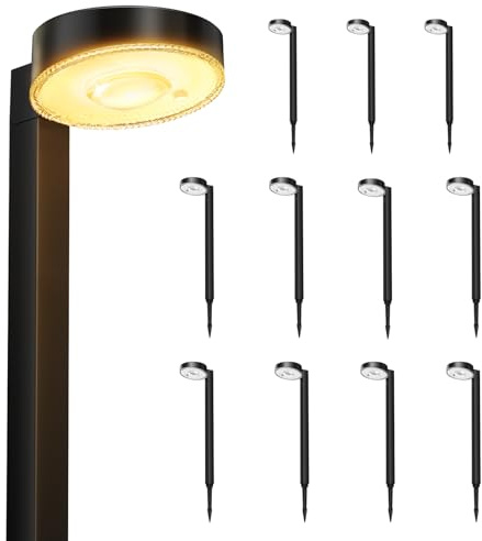 NIORSUN Solarlampen für Außen Garten, 12 Stück Hellere Solarleuchten für Außen mit 3 Farbtemperaturen, IP65 Wasserdicht Solar Gartenleuchten für Weg Rasen Gehweg Blumenbeet und Gartendeko
