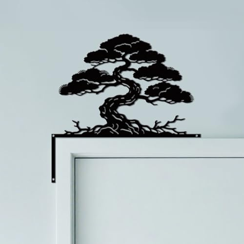 CUTHOLLOW Kiefer Türrahmen Deko Metall Wanddeko | 25x25cm Türrahmen Schild, Tür Deko, Wanddeko Tür, Hängende Fensterdeko, Metall Dekoschild für Zuhause & Büro