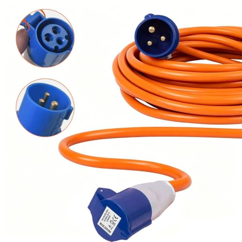 Caravan Hook Up Cable,available in 10M,15M,25M,50M,waterproof design,Orange (2500, Centimeters)