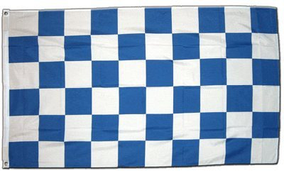 Flaggenfritze XXL Flagge Fahne Karo Blau Weis 150 x 250 cm