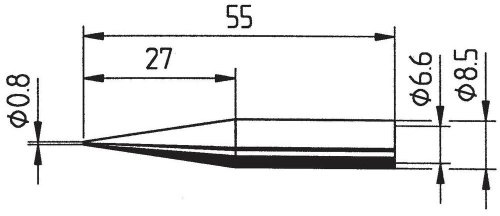 ersa 842 SD Soldering Iron tip Pencil Shape, Extended Tip Size 0.8 mm Content 1 pc(s)