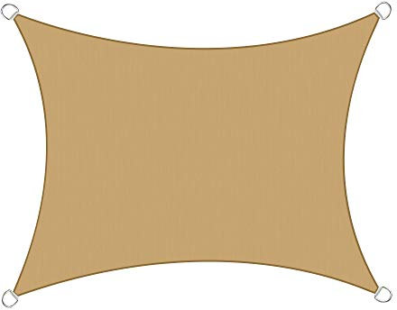 Greenbay Voile d'ombrage de Soleil Jardin Patio Fête l'écran Solaire 98% résiste aux UV Rectangle Sable