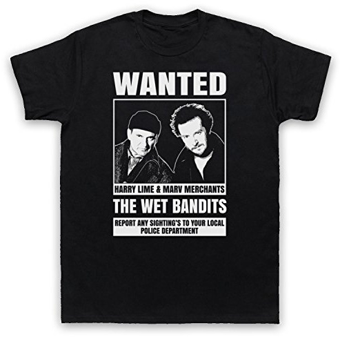 Home Alone The Wet Bandits Wanted Poster Herren T-Shirt