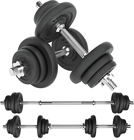 Body Revolution Adjustable Cast Iron Dumbbell Set - Home Gym Equipment for Strength Training & Workouts, 30kg