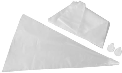 Zenker 42785 Ensemble de 20 poches à douilles à pâtisserie et 3 embouts, poches à douilles pâtisserie, poche à douille, Plastique, Blanc, 32 x 19 x 0,1 cm