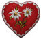 alles-meine.de GmbH Herz mit Edelweiß 7,8 cm * 7,5 cm Bügelbild Aufnäher Applikation Patch Blume