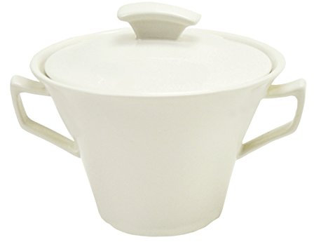 Van Well Porzellan-Zuckerdose Harmony I Elegante Zuckerbehälter weiß mit Deckel | Spülmaschinen- & mikrowellengeeignet | Praktischer Porzellan Zuckerbehälter