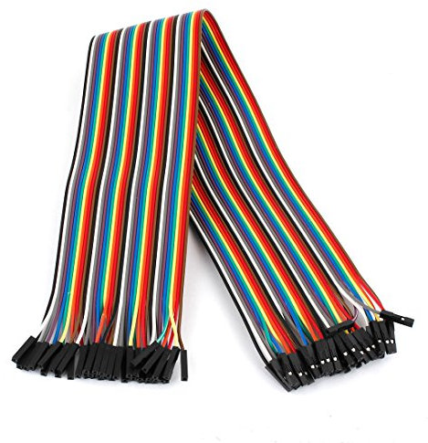 sourcing map 40cm 2.54mm F/F 40 Pin Solderless Colored Breadboard Jumper Wire