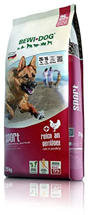BEWI DOG Sport [25 kg] Hundefutter | Trockenfutter für sportliche & aktive Hunde | ohne Weizen & Soja | für erwachsene Hunde aller Rassen