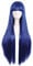 MapofBeauty 32 lange gerade Anime Kostüm Cosplay Perücke Partei Perücke (Dunkel blau/Black)
