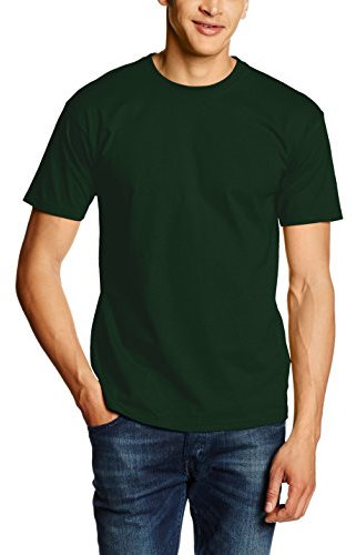 Fruit of the Loom Men's Valueweight Short Sleeve T-Shirt, Bottle Green, Large