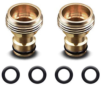 Onarway Brass 3/4 inch Male Threaded (OD 26mm) Adaptor, Garden Hose Connector, Copper 3/4 BSP Male Watering Fittings, Quick Connect to 1/2 Pipe and Garden Spray Guns