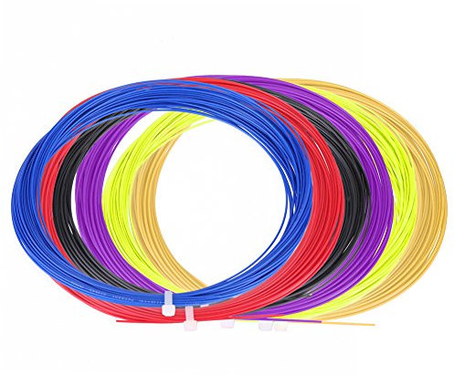 Tbest Badminton Saiten 2pcs Badminton String Set, 10m Nylon Hohe Flexibilität Badminton Racket Racquet String Line Gym Sport Training Zubehör(Schwarz)
