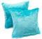 MALIKA Set 2er Kissenbezug Cashmer Touch Fleece Kissenhlle Sofakissen Kopfkissenbezug Kissenbezug Couchkissen, Gre:2X 80x80 cm, Designe:Petrol