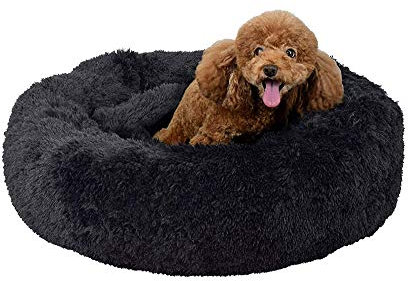 Haustierkissen für den Winter, Plüschnest, Hundehöhle, warm, bequem, 70 cm, Schwarz