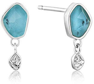 Ania Haie Damen-Ohrstecker Tourquois Drop Stud Earrings 925er Silber Türkis One Size 88048156
