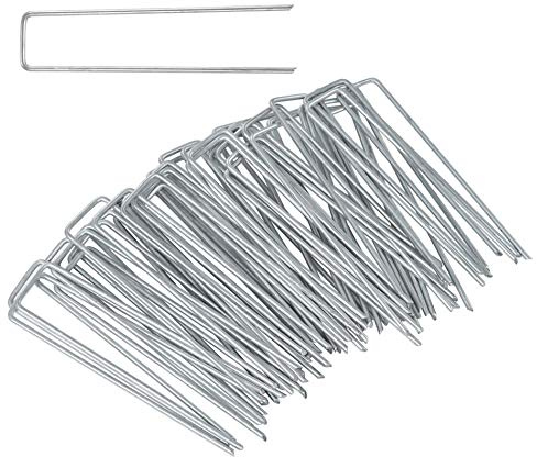 ESTEXO Heringe Erdanker Bodenanker Zeltheringe Zeltnagel Erdnagel Unkrautvlies Gartenvlies Vlies Befestigung Anker (100 Stück/feuerverzinkt 200 x 25 mm)