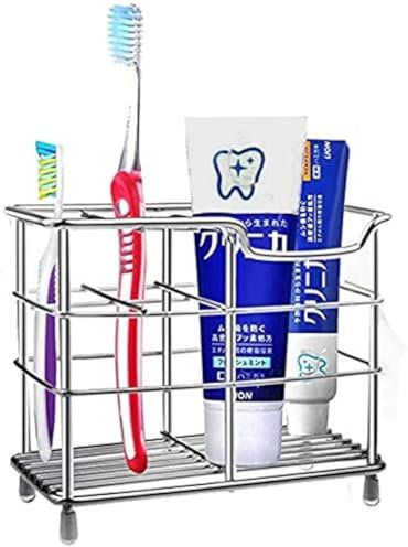 Portaspazzolino in Acciaio Inox, a Prova di ruggine, per dentifricio, rasoi, detergente facciale, Organizer da Bagno, Porta spazzolini elettrici