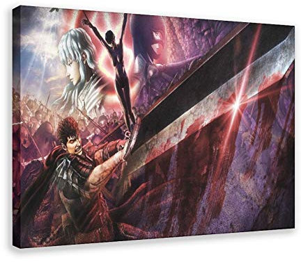 Anime Berserk 14 Leinwand-Poster, Wandkunst, Dekor, Bild, Gemälde für Wohnzimmer, Schlafzimmer, Dekoration, 60 x 90 cm