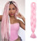 Silk-co Braids Extensions 60cm Kunsthaar zum Einflechten, 1 Stück Braids Haare, Crochet Hair Für Jumbo Braids Box Braid Twist Zopf Haarverlängerung Rosa