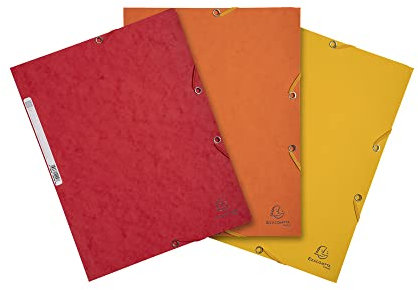 Exacompta 55575E 3er Pack Einschlagmappen Camaieu. Aus Colorspan-Karton 3 Innenklappen und 2 Gummizügen DIN A4 farbig sortiert(malve, rosa, violett) Sammelmappe Dokumentenmappe für Büro und Schule