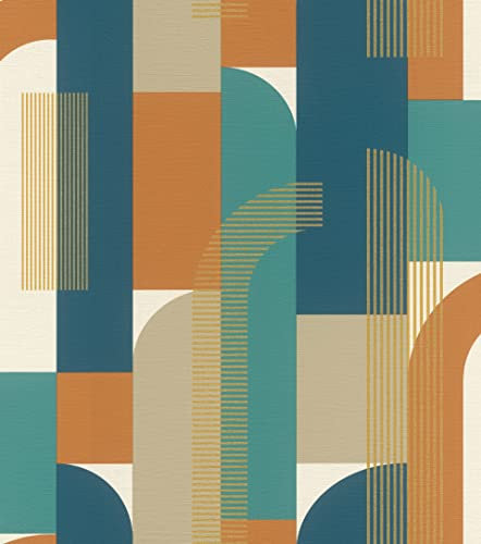 Rasch Selection 480016 Papier peint intissé Motif graphique Bleu 10,05 x 0,53 m